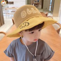 [COD] Childrens sun hat baby summer big brim net breathable boys female fishermans