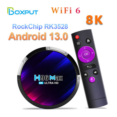 แอนดรอยด์13กล่องทีวี H96 RockChip สูงสุด RK3528 BT 5.0 2.4G/5G ตัวรับสัญญาณ WiFi เล่นสมาร์ทสื่อสนับสนุนเสียง2023ชุดกล่องด้านบนใหม่