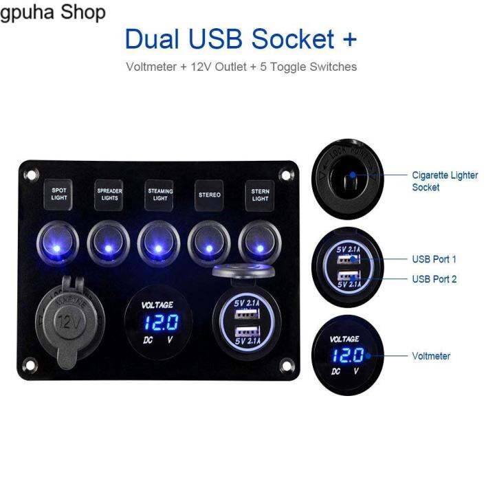 gpuha-shop-5-gang-switch-panel-12v-24v-car-boat-marine-blue-led-rocker-breaker-controls