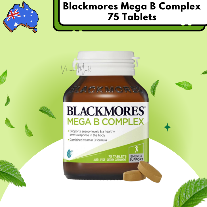 Blackmores Mega B Complex 75 เม็ด Vitamin B Blackmore Energy Support วิ ...