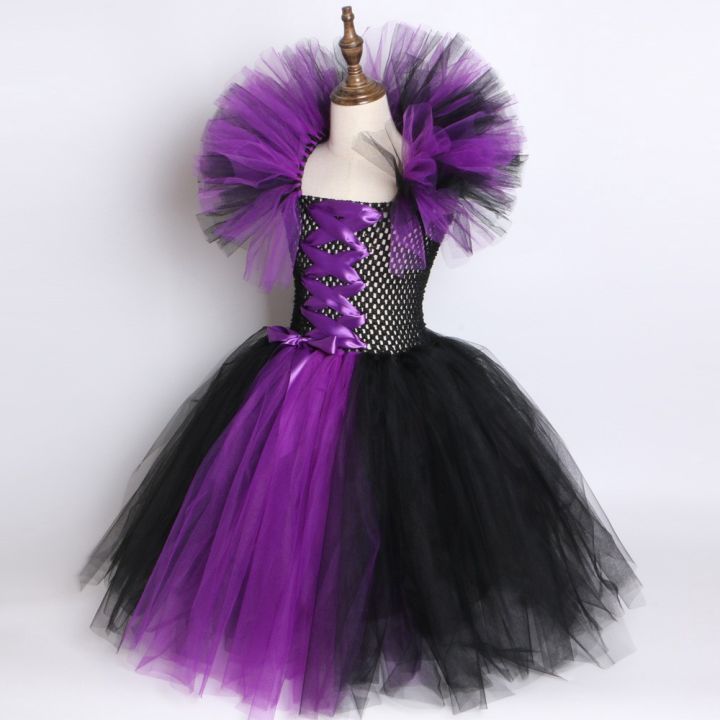 maleficent-evil-queen-girls-tutu-dresses-with-horns-halloween-party-cosplay-witch-costum-tutu-dress-for-baby-girl