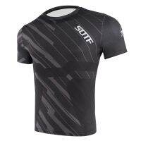 SOTF Irregular Lines Breathable Men Sport Fitness Gym Clothing Workout Shirt Uutdoor Sportwear Short Sleeve men Running T-shirt