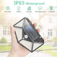 1/2/4Pcs 100 LED Solar Wall Lights Outdoor Solar Lamp PIR Motion Sensor Solar Powered Sunlight Street Light for Garden Light Bulbs  LEDs HIDs