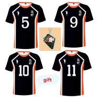 ☒❧ 『spot goods』Anime Karasuno High School Sportwear Haikyuu Tshirt Hinata Shyouy Cosplay Costumes Outfit Jerseys Uniform 【Complimentary key pendant 】