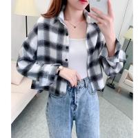 [ New Arrival ] Women Spring and Autumn Womens Korean R Plaid Blouse Casual Versatile Square Collar Long Sleeve Gingham Pattern Shirt Student Fashion Thin Type