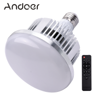 Andoer 85W ไฟ LED หลอดไฟ3000K-6500K โคมไฟสำหรับถ่ายภาพหลอดไฟประหยัดพลังงานปรับความสว่าง E27 Mount พร้อมรีโมทคอนโทรลสำหรับสตูดิโอถ่ายภาพคลังสินค้าบ้านสำนักงานโรงแรม