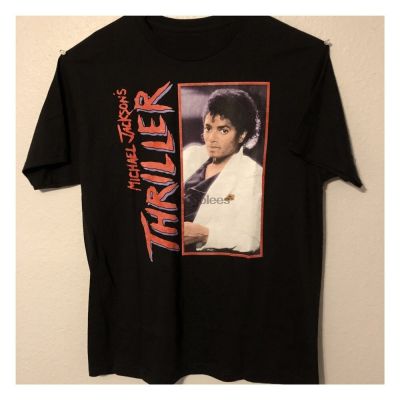 เสื้อยืดพิมพ์ลายแฟชั่น Michael Jackson Thriller ไมเคิล แจ็คสัน สไตล์วินเทจ สําหรับผู้ชาย&amp;#เสื้อยืด พิมพ์ลาย King ofS-5XL