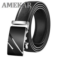 Genuine Leather Belt Men Luxury Metal Automatic Buckle Belt Men s High Quality Business Straps Belts Cummerbunds Black