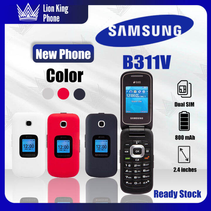 Original Samsung B311V flip GSM phone 2G dual SIM big button flip phone