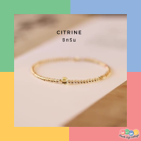 สร้อยข้อมือหินนำโชค หินแท้? หินซิทริน Citrine มูแบบน่ารัก มินิมอลสไตล์