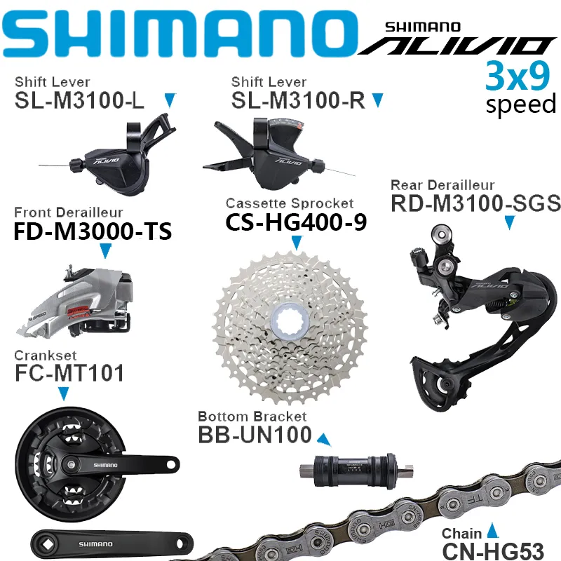 shimano alivio m3100 crankset