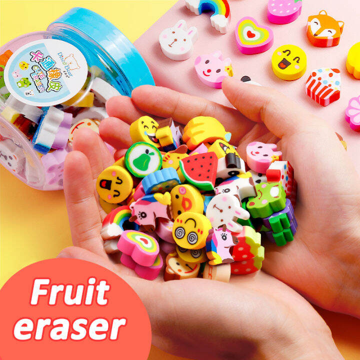 Random Cute Design Kids Eraser Pencil Erasers Set School Supplies