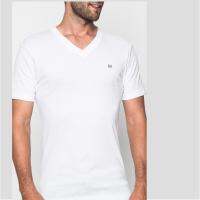 GUY LAROCHE T-SHIRT ชายคอวี 100% COTTON (JVV2401R8WH)