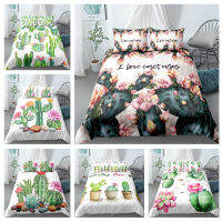 Fashion Plant Printed Cactus Succulents Bedding Sets Home Decoration Quilt Duvet Cover Pillowcase Drop Shipping