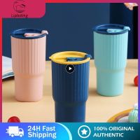 650Ml Plastic Straw Water Cup Silicone Lids Coffee Cup Student Creative Summer Car Portable Milk Tea Cup Couple Drink Bottle NEW