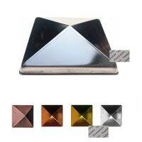 10Pcs 304 Stainless Steel Square Pyramid Fence Post Cap Gate Door Onlay Applique Antique Rose Gold Red Copper