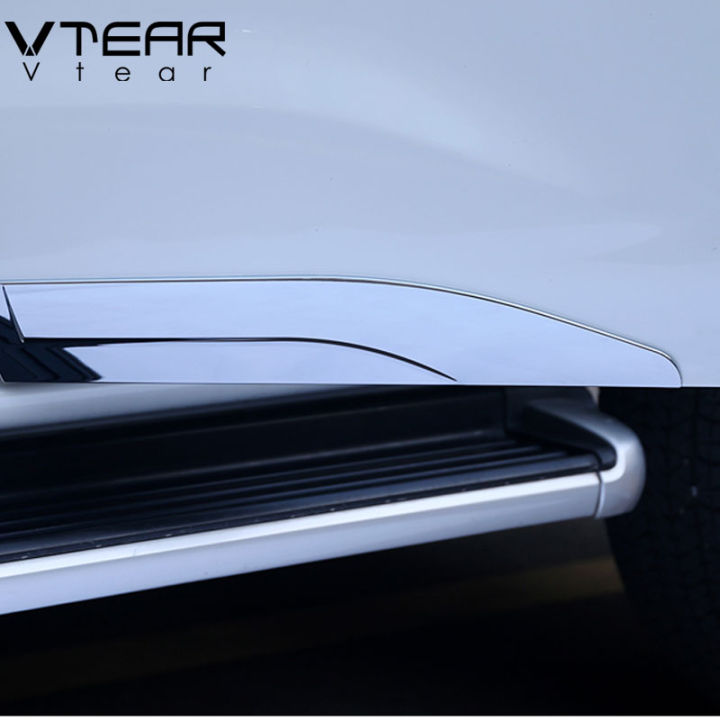 vtear-สำหรับ-nissan-terra-2018-2019-2020ประตูรถยนต์แถบคิ้วติดกันชนกันรอยขีดข่วนอุปกรณ์เสริมชิ้นส่วนตัวยึดสแตนเลส