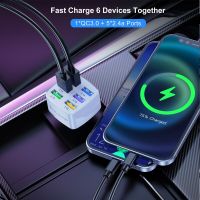 ที่ชาร์จแบตในรถ Fast car Charger Usb PD+qc3.0 + 3.1A 2USB+Type-c ที่ชาร์จในรถยนต์แบบชาร์จเร็ว【จัดส่งจากประเทศไทย】