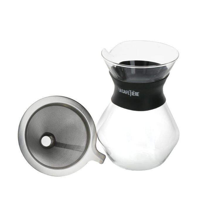 la-cafetiere-glass-coffee-dripper-pot-glass-carafe-amp-permanent-stainless-steel-filter-โถแก้วกาแฟดริป