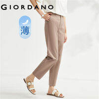 GIORDANO ผู้หญิง ผ้าฝ้ายทอกึ่งยืดหยุ่นเอวเก้าบางกางเกงลำลองเก้าส่วน Free Shipping 05423023