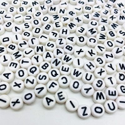 100pcs 7mm 26Letter Beads Acrylic Loose Spacer Beads For Jewelry Making DIY Handmade Bracelet Necklace