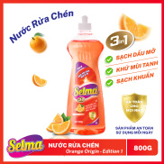 Nước rửa chén Selma Orange Origin 800g sạch dầu mỡ, khử mùi tanh