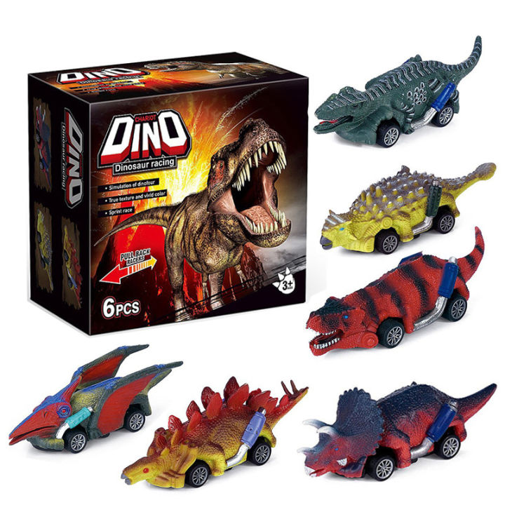ไดโนเสาร์ดึงกลับรถของเล่นจำลองไวนิล-overlord-tyrannosaurus-หุ่นยนต์ของเล่นเด็ก