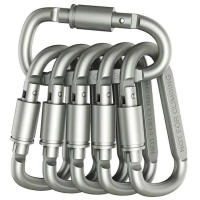 6 pcs Aluminum Alloy D-ring Locking Carabiner Light but Strong