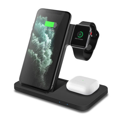15W 3 in 1 Qi Wireless Charger for iPhone 13 12 11 Pro XS XR X Fast Charging Dock Station For Apple Watch SE 6 5 4 3 AirPods Pro