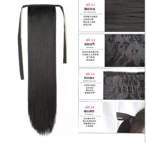 แฮร์พีชหางม้าแบบผูก-สีดำธรรมชาติ-ยาว-45-cm-งานเกรดพรีเมียม