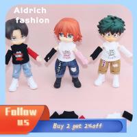 ALDRICH ชุดตุ๊กตาแบบแฟชั่นสวมใส่สบายเสื้อยืดเสื้อสตรีผ้าฝ้ายแขนยาวตุ๊กตาอุปกรณ์เสริมเสื้อผ้าตุ๊กตา1/12 1/11ตุ๊กตา OB11