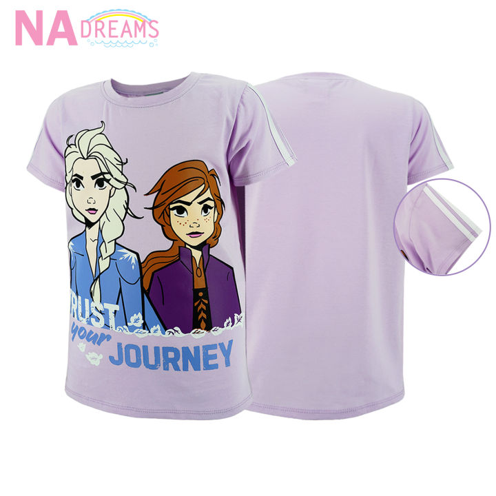 disney-เสื้อคอกลม-ผ้าคอตตอนสแปนเด็กซ์-cotton-ผสม-spandex-ลาย-โฟรเซ่น-frozen-เนื้อผ้าดีนุ่มมากจาก-nadreams-เนื้อผ้าดี-นุ่มมาก