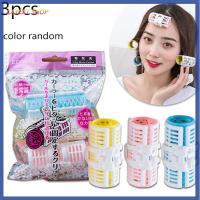 CAYCXT SHOP 3Pcs เครื่องม้วนผมวอลลุ่ม หน้าม้า จัดแต่งทรงผมดัดผม ลูกกลิ้งผมคลื่น Curlers ผมเรียบ กิ๊บติดผมขนปุยธรรมชาติ เครื่องม้วนผม