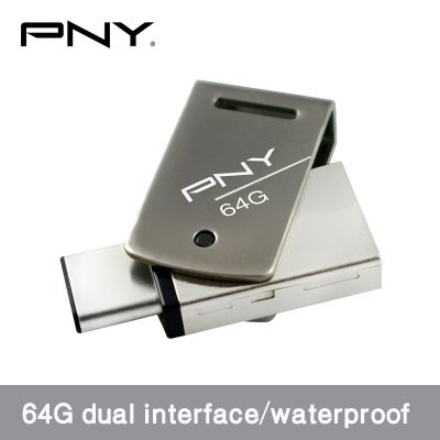 【CW】 PNY Dual USB3.1 Type-C Mini USB Flash Drive 32G 64G Waterproof Phone U Disk usb Memory Metal Flash Drive Support Mac Duley