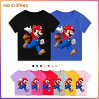 ☢เสื้อยืด Goodseller2020ลาย Super Mario Bros สำหรับเด็กผู้ชาย,เสื้อยืดแฟชั่นลำลองขายดีเสื้อกีฬาลายผ้าฝ้ายแขนสั้นเกม