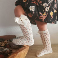 2021 Spring Baby Socks Girls Knee High Sock With Royal Bow Spanish Style Toddlers Tube Kids Hollow Out Infant Stockings