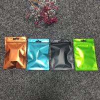 Double-Sided Thickness 17 Wire Aluminized Ziplock Packaging Bags Data Cable Bag Green Black Matte Airplane Hanging Hole Bag