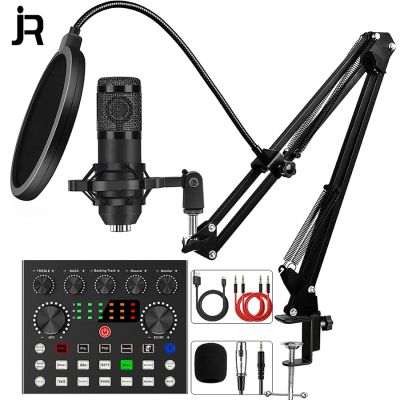 Condenser Microphone with(Optional)Live Sound Card For Streaming Recording Studio YouTube Video Microfon