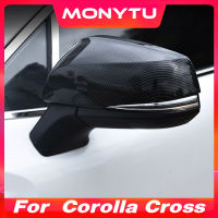 สำหรับ Toyota Corolla Cross 2022 2023กระจกมองหลังรถคาร์บอนไฟเบอร์ฝาปิด ABS โครเมียมอุปกรณ์แต่งการตกแต่งภายนอก