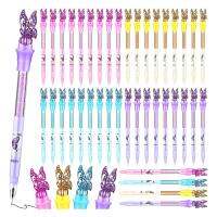 Butterfly Gel Ink Pen 3D Butterfly Crystal Diamond Pen Creative Ink Pen 0.5mm Black Ink, 4 Colors