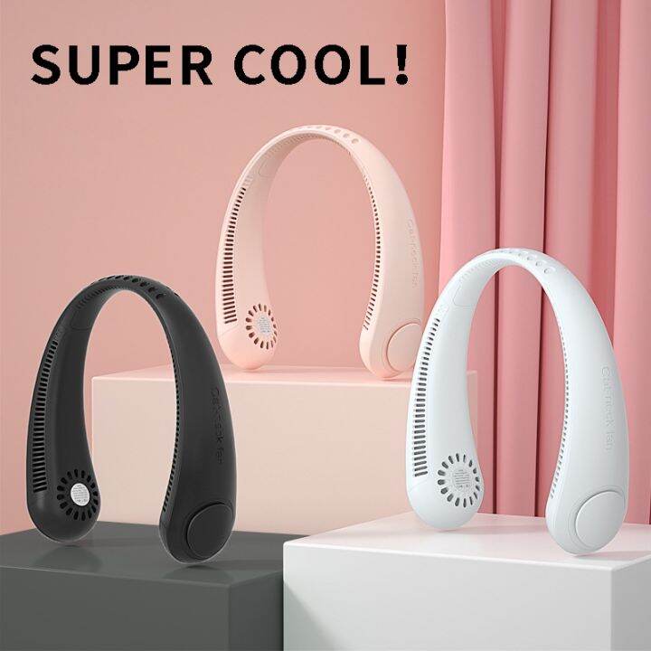 Portable Leafless Hanging Neck Fan Cooler Fan Bladeless Hanging Fan USB  Rechargeable Air Conditioner 360 Degree Lazy Neckband Fan USB 3000Mah  Rechargeable Mini Fan 3 Gears Adjustable Air Cooling Fan Summer Outdoor