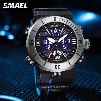 「Dark blue watch」 SMAEL Chronograph QuartzWatch For Men FashionTime DisplaySport Wristwatch WithDate Week 8051