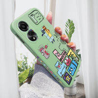 เคสโทรศัพท์สำหรับ OPPO A78 4G เคสโทรศัพท์ดีไซน์ลายการ์ตูนสัตว์ประหลาด Tetris เคสกล้องคลุมทั้งหมดปลอกซิลิโคนน้ำรูปแบบขอบสี่เหลี่ยม