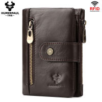 [Free Shipping] ZZOOI Genuine Cowhide Wallet RFID Anti Magnetic Head Layer Cowhide Genuine Leather Mens Short Wallet