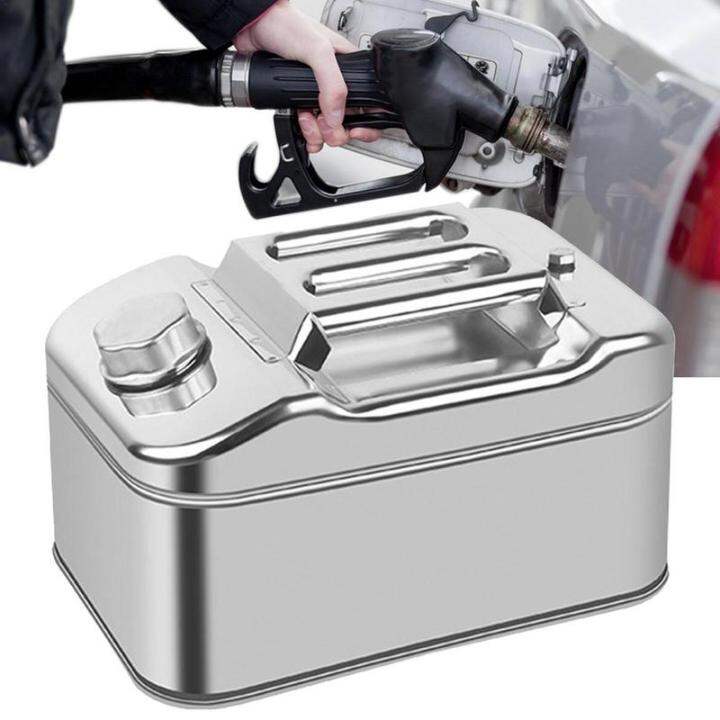 10L Fuel Tank Petrol Cans Car Jerry Can Mount Stainless Steel Gas Can