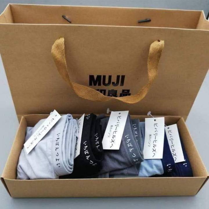 muji-กางเกงในชาย-ผ้านิ่มใสสบาย-ไม่อับชื่น-ระบายอากาศได้ดี-การันตีคุณภาพ-ถูกที่สุด-5-ตัวคละสี-ส่งด่วนเคอรี่