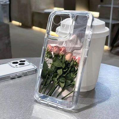 Rose Flower Case For Samsung A34 A33 A13 A52S 5G A53 A54 A14 A12 A22 A23 A32 4G A50 A51 S21 Plus S20 FE S10 S22 S23 Ultra Cover Phone Cases