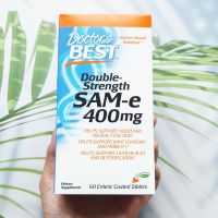 ผลิตภัณฑ์เสริมอาหาร เอส อะดีโนซิล เมไทโอนีน Double-Strength SAM-e 400 mg 30 or 60 Enteric Coated Tablets (Doctors Best®) SAMe SAM e