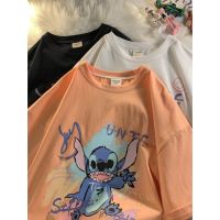 【Polyester】เสื้อยืดแขนสั้น พิมพ์ลายการ์ตูนอนิเมะน่ารัก ขนาดใหญ่ สําหรับผู้หญิง