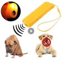 3 1 Dog Repeller Anti Barking Device Ultrasonic Stop Bark Training Supplies With Flashlight